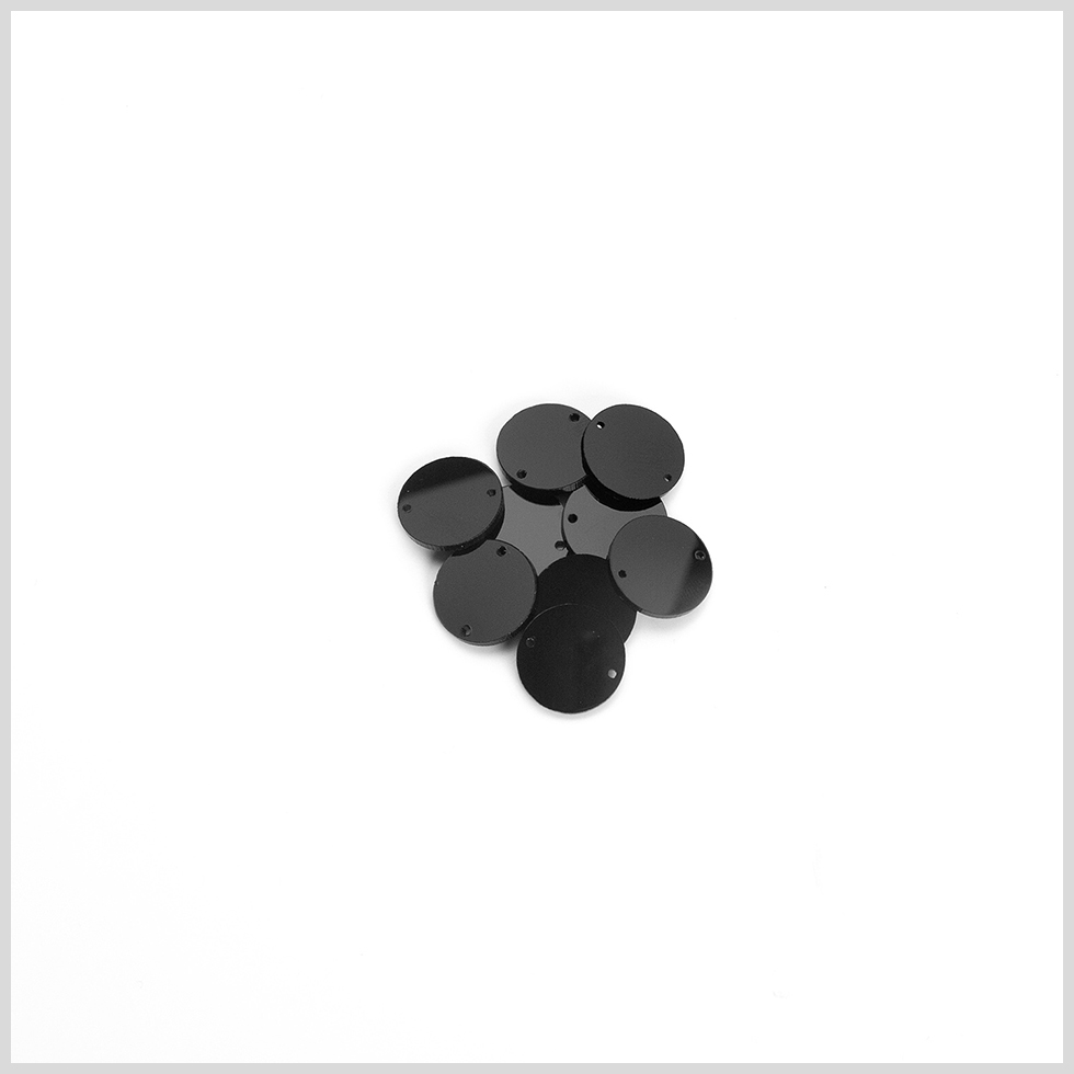 Black Laminate 2-Hole Round Plastic Button – 28L/18mm Black Laminate 2-Hole Round Plastic Button – 28L/18mm