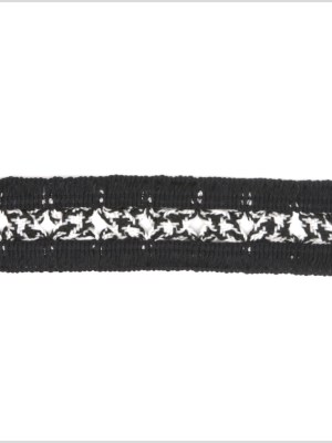 1″ Black/White Braided Trim 1″ Black/White Braided Trim
