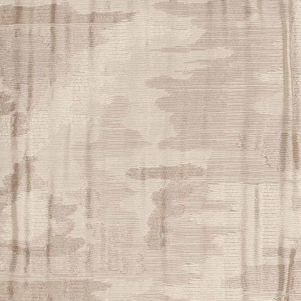 Indian Beige Ikat-Like Geometric Poly/Cotton Brocade