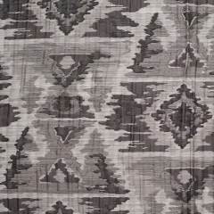Indian Black/White Ikat-Like Geometric Poly/Cotton Brocade Indian Black/White Ikat-Like Geometric Poly/Cotton Brocade