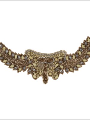 Gold/Yellow Rhinestone Neck Applique Gold/Yellow Rhinestone Neck Applique