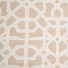 Spanish Beige/White Geometric Poly/Cotton Canvas Spanish Beige/White Geometric Poly/Cotton Canvas