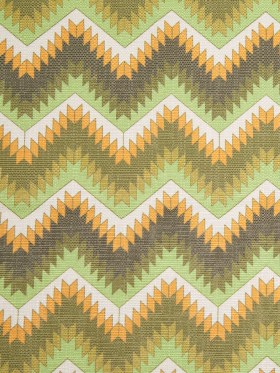 Spanish Green/Orange Geometric Poly/Cotton Canvas Spanish Green/Orange Geometric Poly/Cotton Canvas