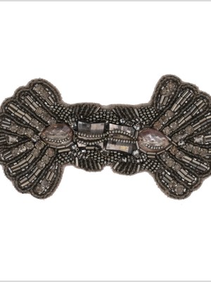 Gunmetal Beaded Rhinestone Applique Gunmetal Beaded Rhinestone Applique