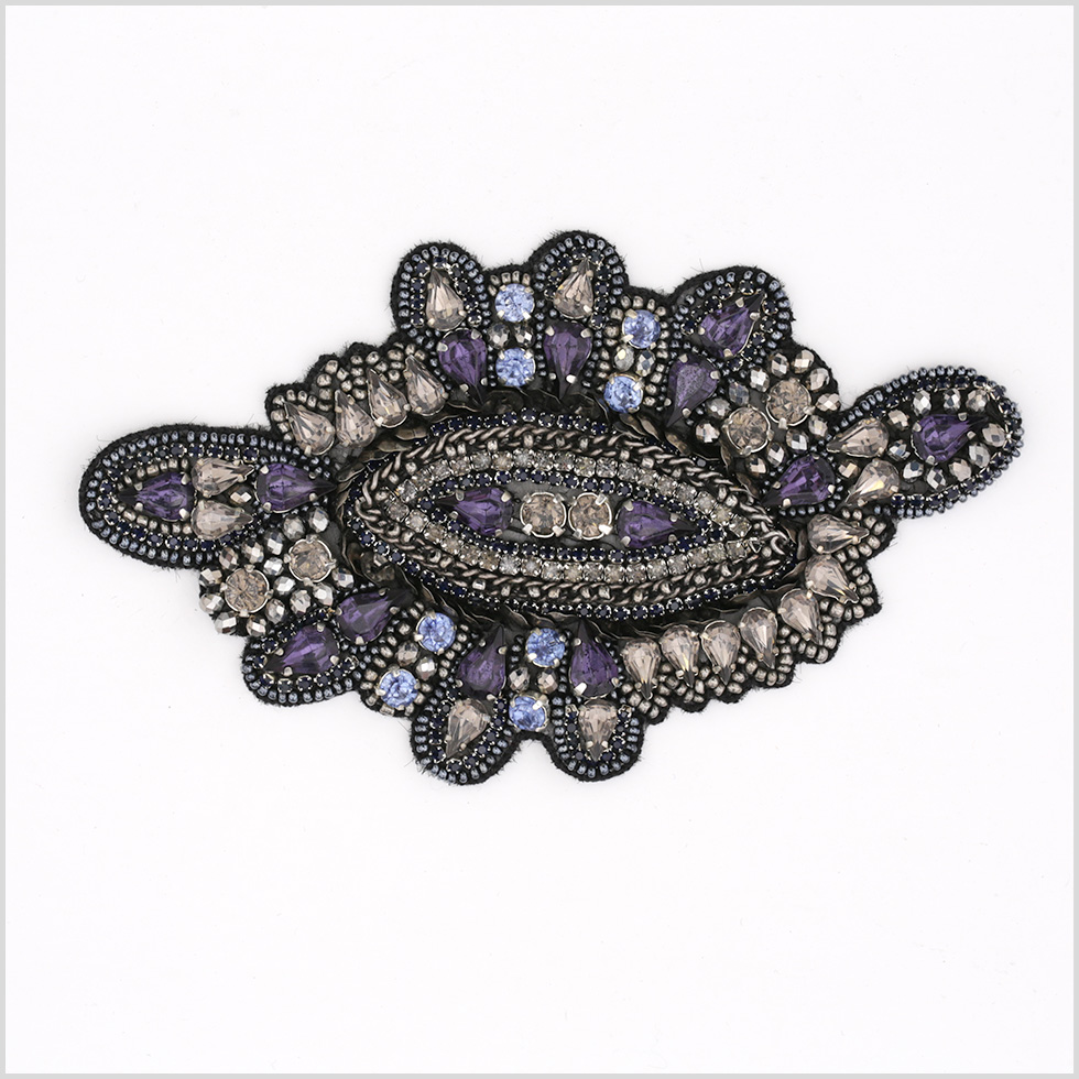 Navy Beaded Rhinestone Applique Navy Beaded Rhinestone Applique