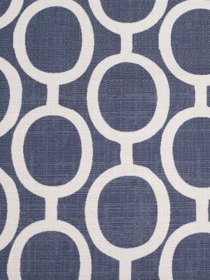 Spanish Denim/White Geometric Poly/Cotton Canvas Spanish Denim/White Geometric Poly/Cotton Canvas