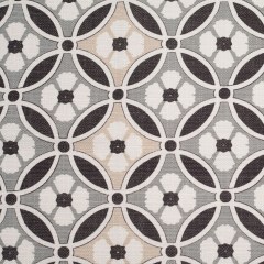 Spanish Black/Gray Floral Geometric Poly/Cotton Canvas Spanish Black/Gray Floral Geometric Poly/Cotton Canvas