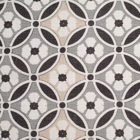 Spanish Black/Gray Floral Geometric Poly/Cotton Canvas Spanish Black/Gray Floral Geometric Poly/Cotton Canvas
