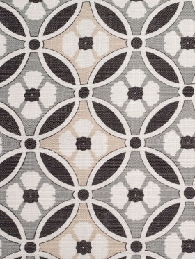 Spanish Black/Gray Floral Geometric Poly/Cotton Canvas Spanish Black/Gray Floral Geometric Poly/Cotton Canvas