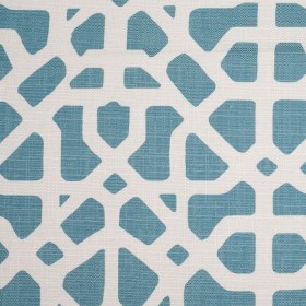 Spanish Blue/White Geometric Poly/Cotton Canvas Spanish Blue/White Geometric Poly/Cotton Canvas