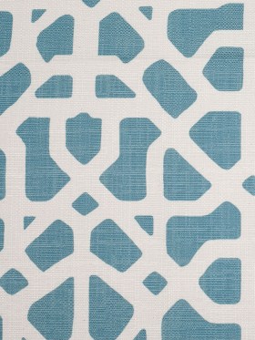 Spanish Blue/White Geometric Poly/Cotton Canvas Spanish Blue/White Geometric Poly/Cotton Canvas