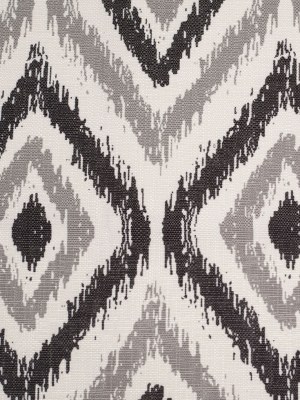 Spanish Black/Gray Ikat-Like Geometric Poly/Cotton Canvas Spanish Black/Gray Ikat-Like Geometric Poly/Cotton Canvas