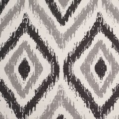 Spanish Black/Gray Ikat-Like Geometric Poly/Cotton Canvas Spanish Black/Gray Ikat-Like Geometric Poly/Cotton Canvas