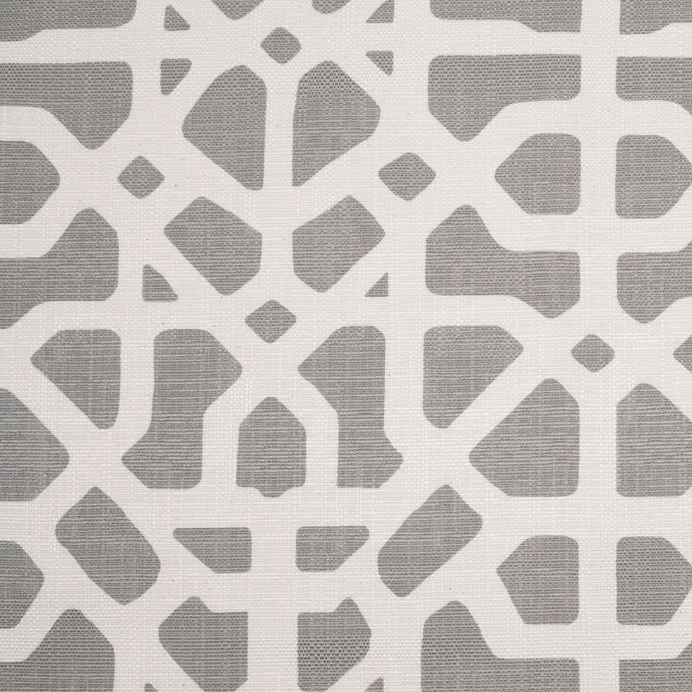 Spanish Gray/White Geometric Poly/Cotton Canvas Spanish Gray/White Geometric Poly/Cotton Canvas