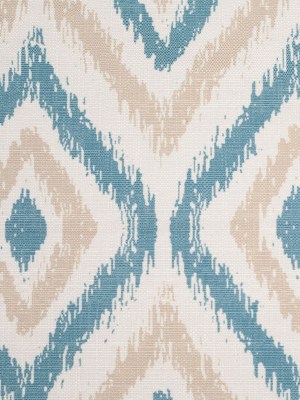 Spanish Blue/Beige Ikat-Like Geometric Poly/Cotton Canvas Spanish Blue/Beige Ikat-Like Geometric Poly/Cotton Canvas