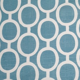 Spanish Blue/White Geometric Poly/Cotton Canvas Spanish Blue/White Geometric Poly/Cotton Canvas