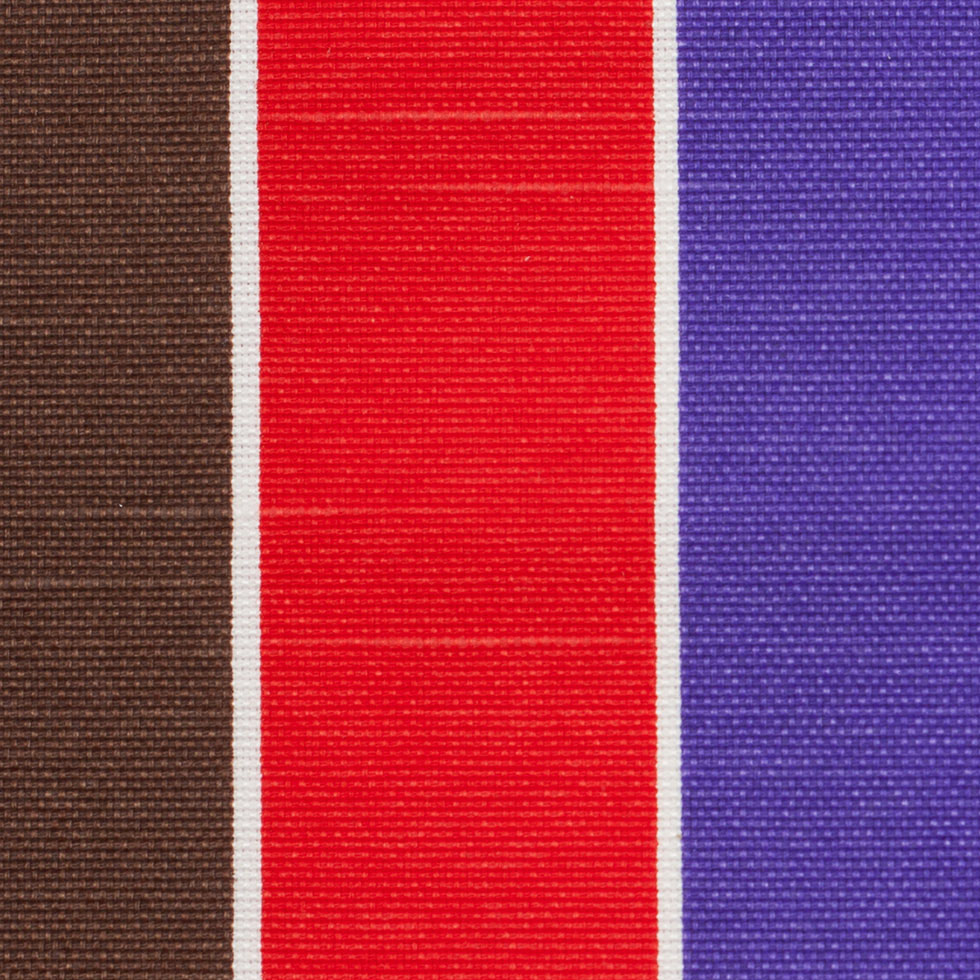 Spanish Red/Purple/Brown Striped Poly-Cotton Woven