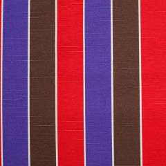 Spanish Red/Purple/Brown Striped Poly-Cotton Woven Spanish Red/Purple/Brown Striped Poly-Cotton Woven