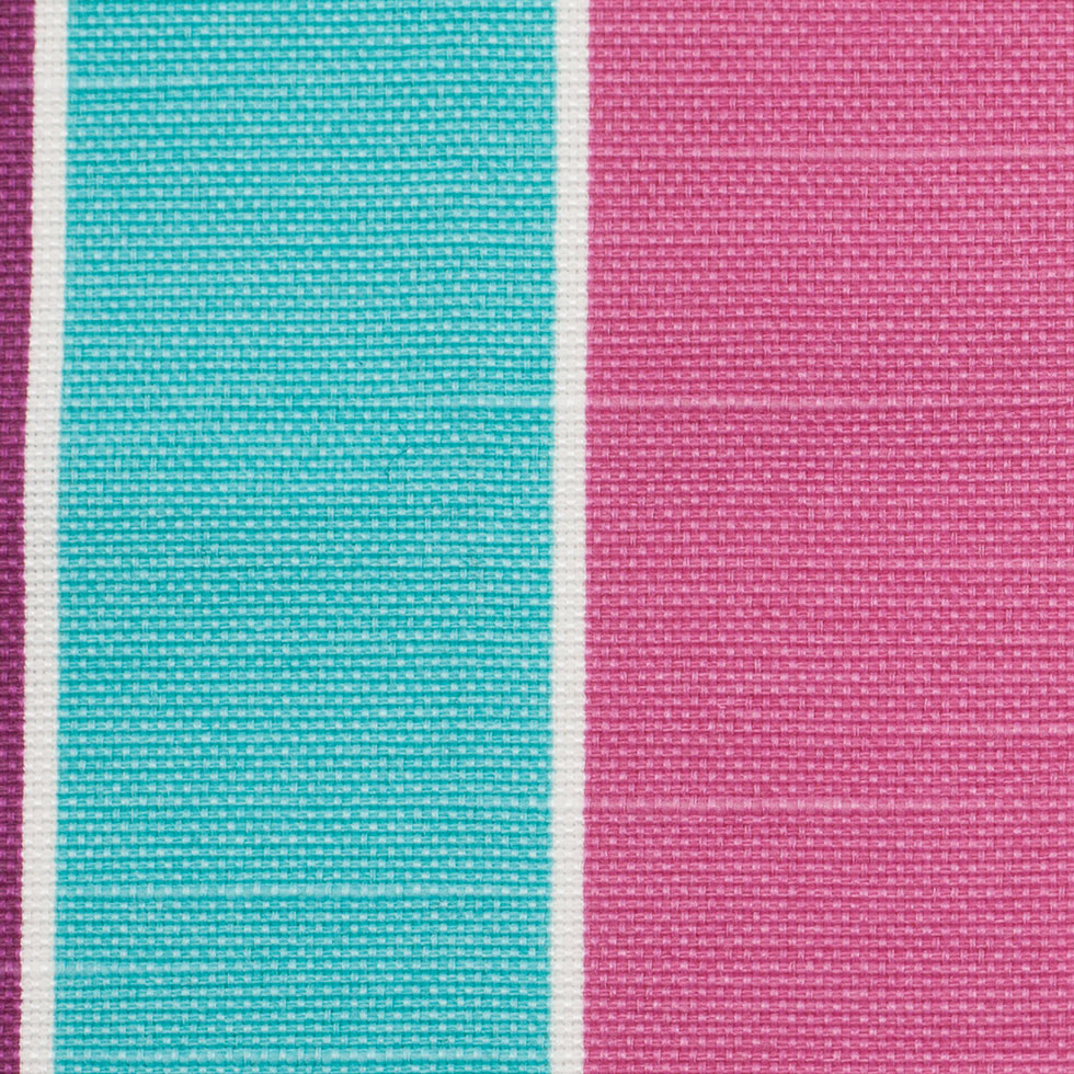 Spanish Aqua/Purple/Pink Striped Poly-Cotton Woven