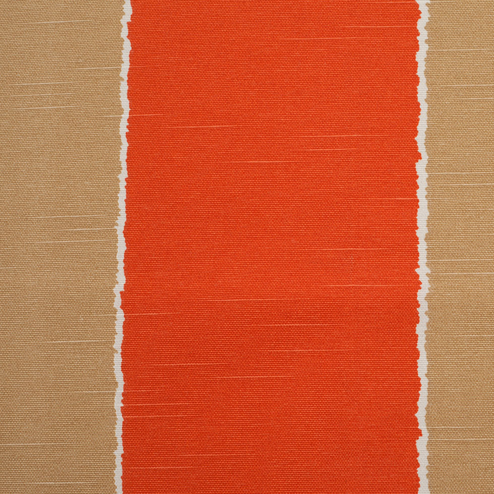 Spanish Orange/Brown Striped Poly-Cotton Woven Spanish Orange/Brown Striped Poly-Cotton Woven