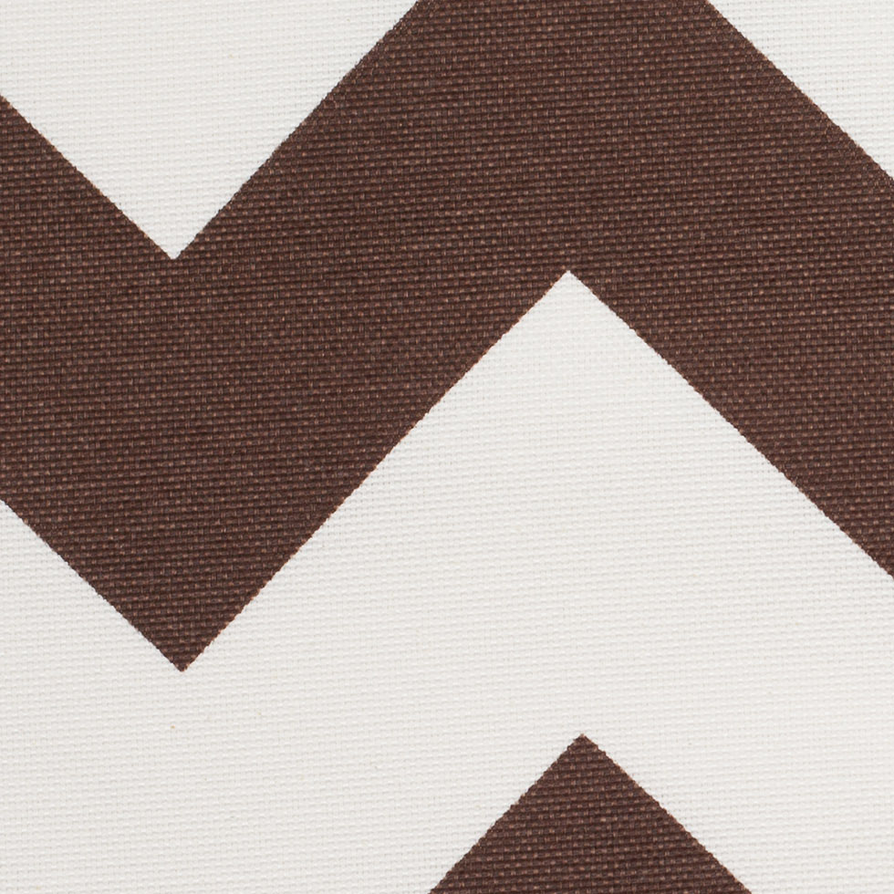Spanish Espresso/White Geometric Poly-Cotton Woven