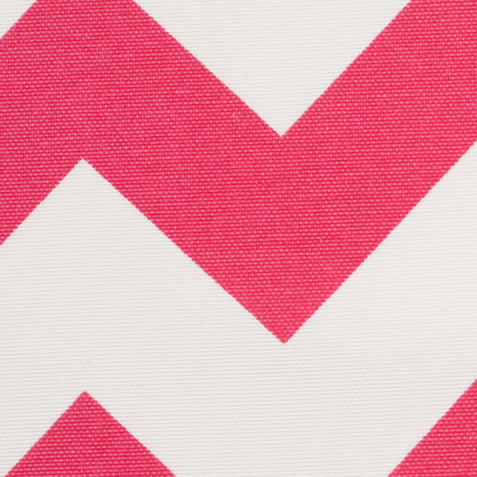 Spanish Pink/White Geometric Poly-Cotton Woven