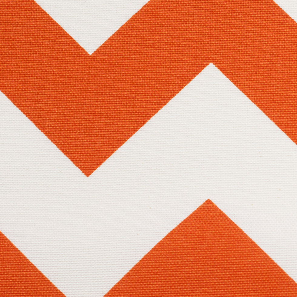 Spanish Orange/White Geometric Poly-Cotton Woven