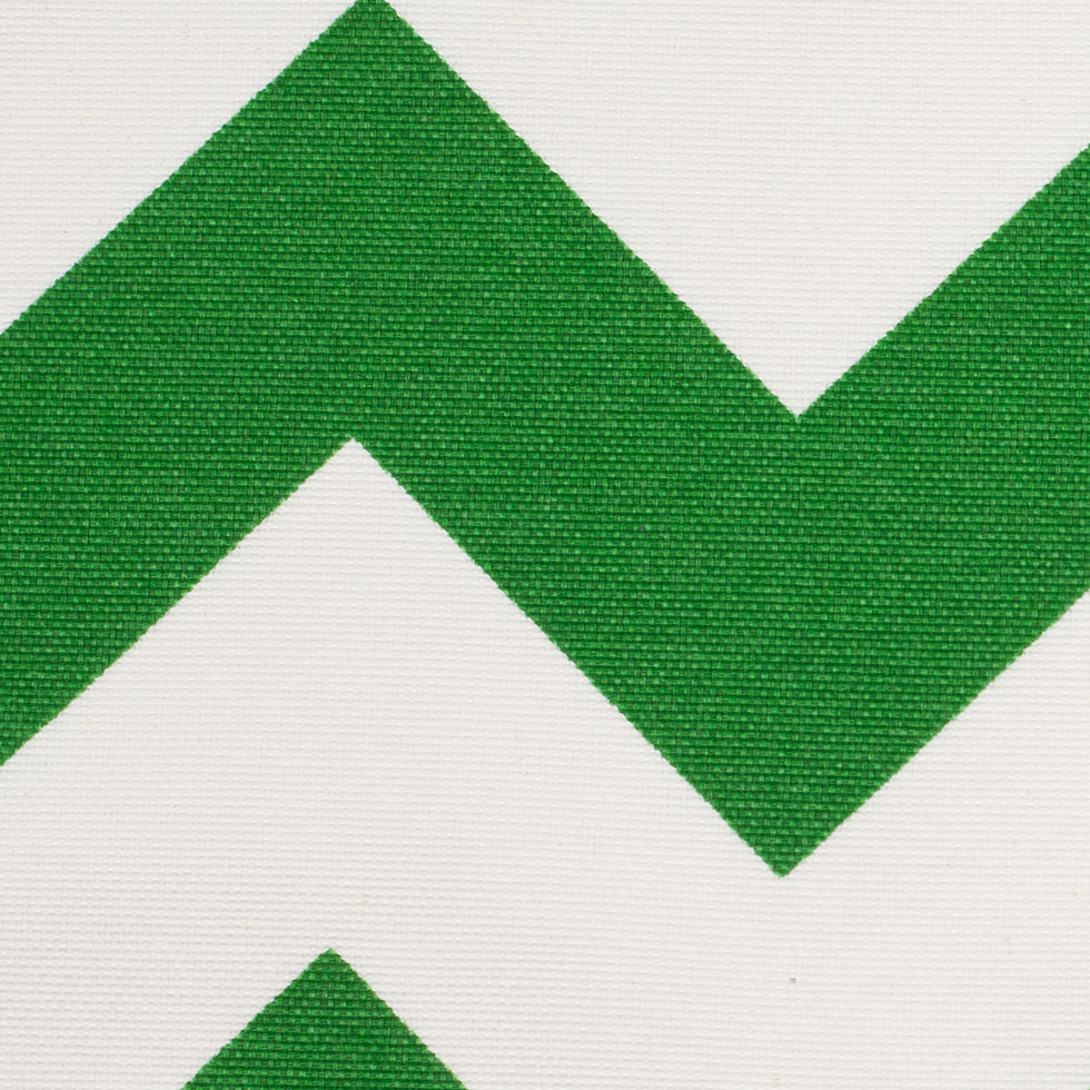Spanish Green/White Geometric Poly-Cotton Woven