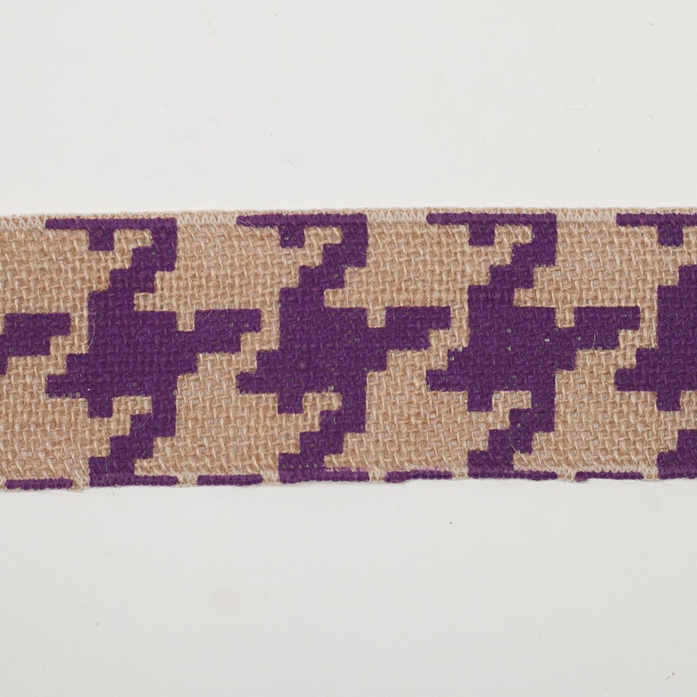 2.5" Purple Jute Houndstooth Woven Trim