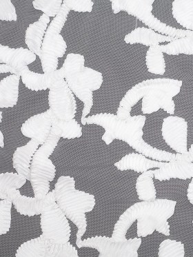 White Ribbon Embroidered Netting White Ribbon Embroidered Netting