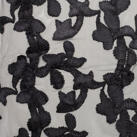 Black Ribbon Embroidered Netting Black Ribbon Embroidered Netting