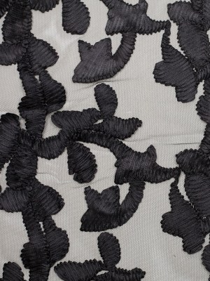 Black Ribbon Embroidered Netting Black Ribbon Embroidered Netting