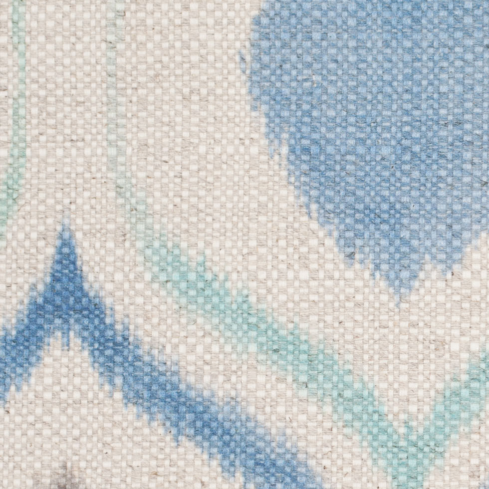 Spanish Blue/Gray Ikat-Like Geometric Woven