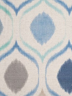 Spanish Blue/Gray Ikat-Like Geometric Woven Spanish Blue/Gray Ikat-Like Geometric Woven