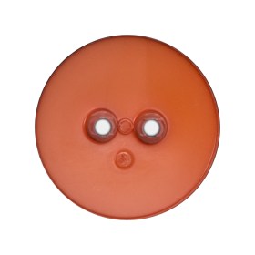 Plastic 2-Hole Button – 44L/28mm – Orange Dish Shaped with Radiating Textured Center Plastic 2-Hole Button – 44L/28mm – Orange Dish Shaped with Radiating Textured Center