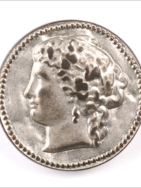 Silver Coin Metal Shank Back Button – 44L/28mm Silver Coin Metal Shank Back Button – 44L/28mm