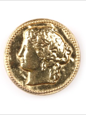 Gold Coin Metal Shank Back Button – 36L/23mm Gold Coin Metal Shank Back Button – 36L/23mm