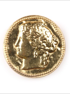 Gold Coin Metal Shank Back Button – 44L/28mm Gold Coin Metal Shank Back Button – 44L/28mm