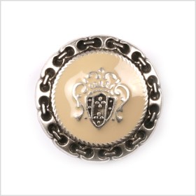Beige and Black Metal Blazer Crest Button – 24L/15mm Beige and Black Metal Blazer Crest Button – 24L/15mm