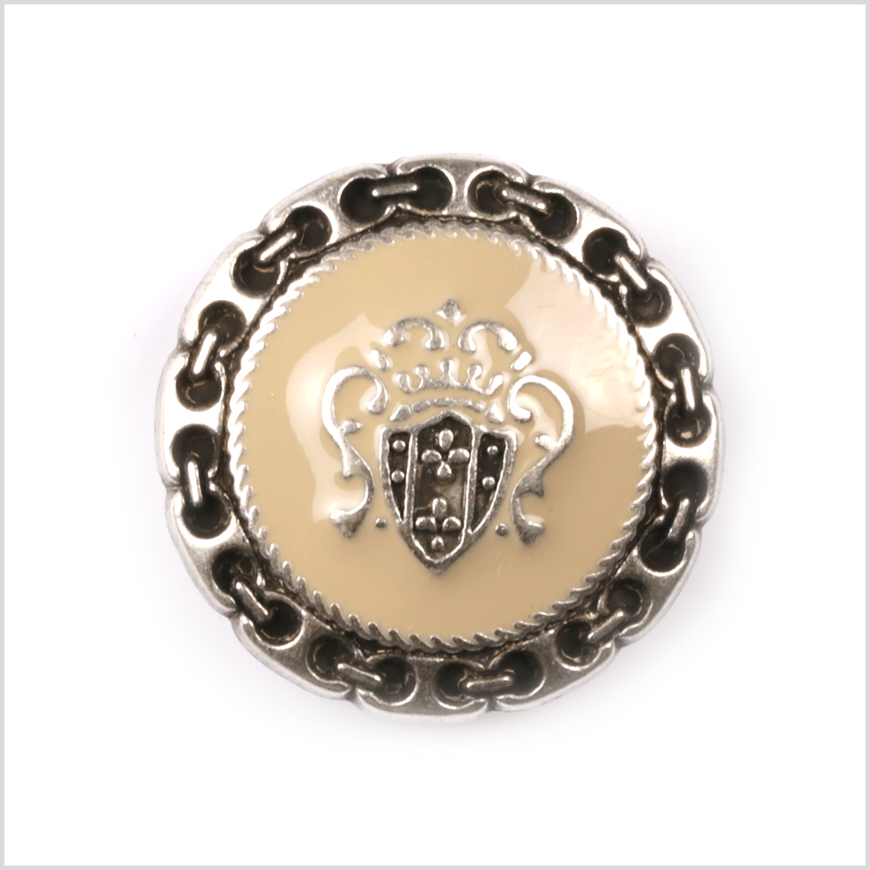 Beige and Black Metal Blazer Crest Button – 36L/23mm Beige and Black Metal Blazer Crest Button – 36L/23mm