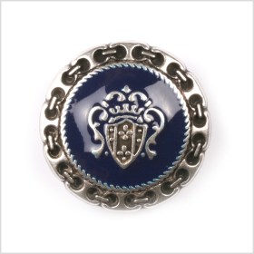 Navy and Silver Metal Blazer Crest Button – 36L/23mm Navy and Silver Metal Blazer Crest Button – 36L/23mm