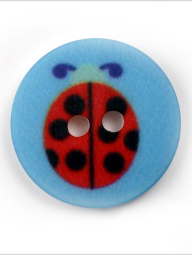 Blue Kids Ladybug Button – 24L/15mm Blue Kids Ladybug Button – 24L/15mm