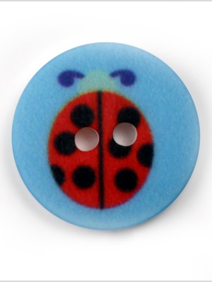 Blue Kids Ladybug Button – 24L/15mm Blue Kids Ladybug Button – 24L/15mm