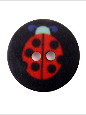 Black Kids Ladybug Button – 24L/15mm Black Kids Ladybug Button – 24L/15mm