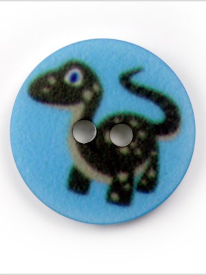Blue Kids Dinosaur Button – 24L/15mm Blue Kids Dinosaur Button – 24L/15mm
