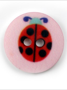 Pink Kids Ladybug Button – 24L/15mm Pink Kids Ladybug Button – 24L/15mm