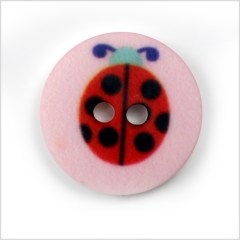 Pink Kids Ladybug Button – 24L/15mm Pink Kids Ladybug Button – 24L/15mm