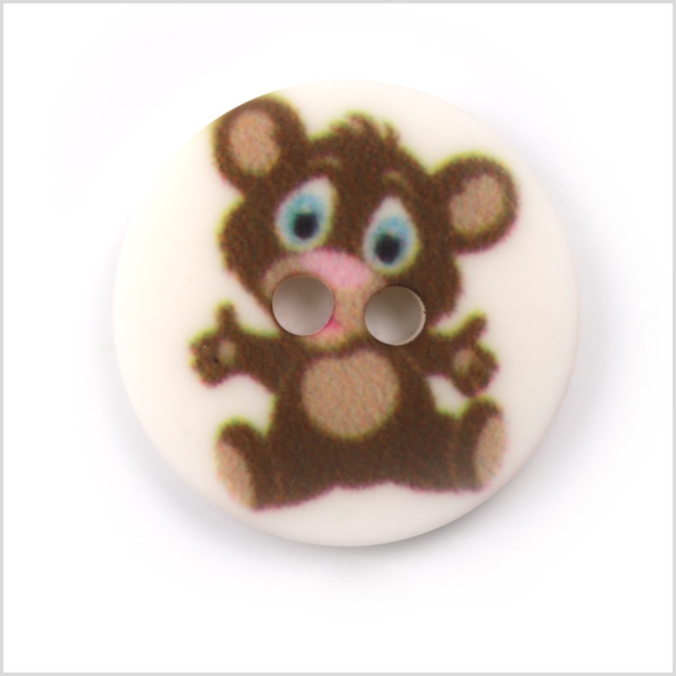 White Kids Teddy Bear Button – 24L/15mm White Kids Teddy Bear Button – 24L/15mm