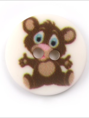 White Kids Teddy Bear Button – 24L/15mm White Kids Teddy Bear Button – 24L/15mm