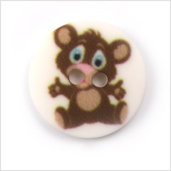 White Kids Teddy Bear Button – 24L/15mm White Kids Teddy Bear Button – 24L/15mm